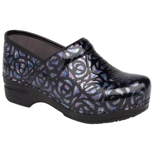 Dansko Women's Night Rose Leather Floral Print Professional Clogs